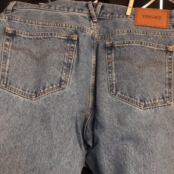 New Authentic Versace “Biggie Medusa” Nonstretch Denim Jeans – Size 34 - Picture 12 of 13